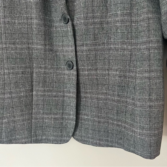 Evan Picone Glen Check Plaid Blazer Jacket 16 Womens Grey Office Career Business - Picture 3 of 11